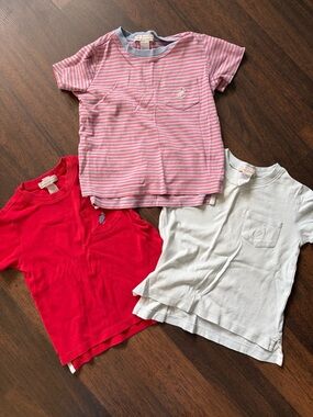 Kids Short Sleeve Pocket Tee - Pink Stripe, Red, and White - (3 Pack)